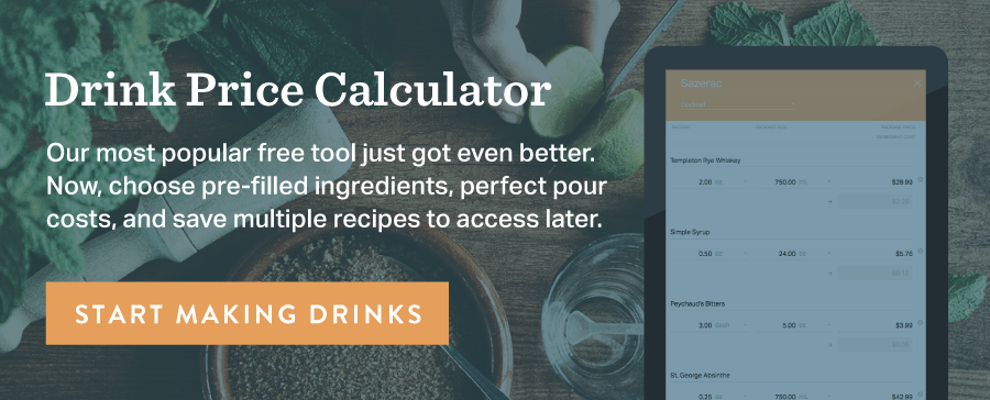 Drink Price and Pour Cost Calculator